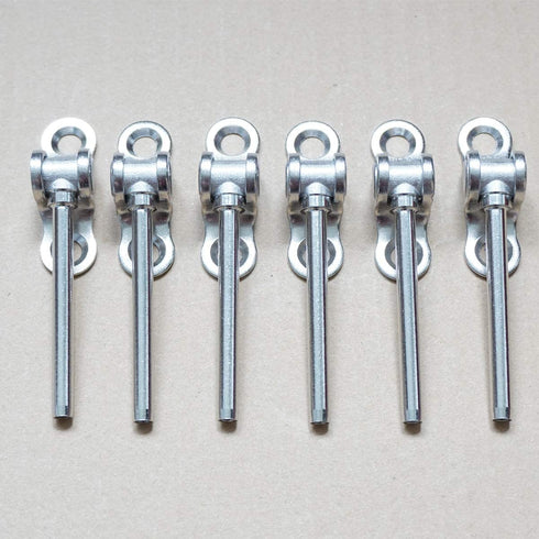 6 Pack T316 Stainless Steel Cable Railing Kits Fit 1/8" Wire Rope-Toggle Turnbuckle & End 180 Angle Adjustable Cable, Deck,Stair Railing