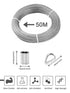 1/8" 164ft/50M Stainless Steel Wire Rope Kit with Thimble, Crimping Sleeves for Garden Wire, Fence Cable, Cable Decking Railing, Light Hanging Cable