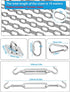 Stainless Steel Sun Shade Sail Hardware Kit 6inch with Chains Rope