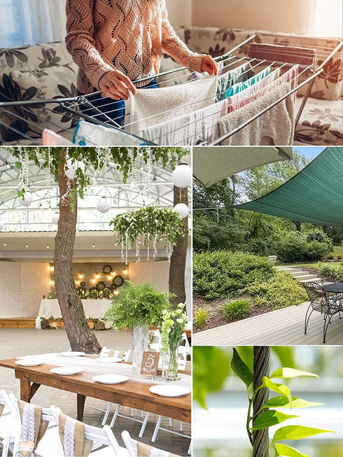 1/8" 33ft Stainless Steel Wire Rope Kit 7x7 Strand Aircraft Cable Wire Rope W66