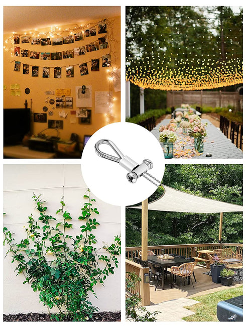 20pcs Wire Rope Clips Cable Clamp 2mm,Stainless Steel Wire Rope Thimble 20pcs, Aluminum Crimping Loop Sleeves 50 pcs,2mm Cable Ferrule Kit Use for ?2mm 1/16" Diameter Cable Wire Rope Secure