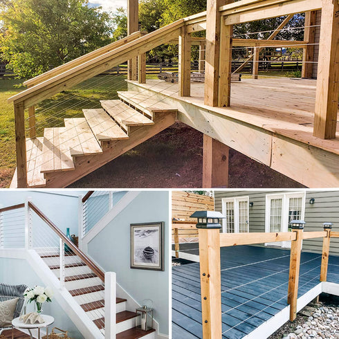 100ft 1/8" Stainless Steel Cable Wire Rope Kit 7x7 Turnbuckle Wire Tensioner kit