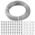 1/8" 164ft/50M Stainless Steel Wire Rope Kit with Thimble, Crimping Sleeves for Garden Wire, Fence Cable, Cable Decking Railing, Light Hanging Cable