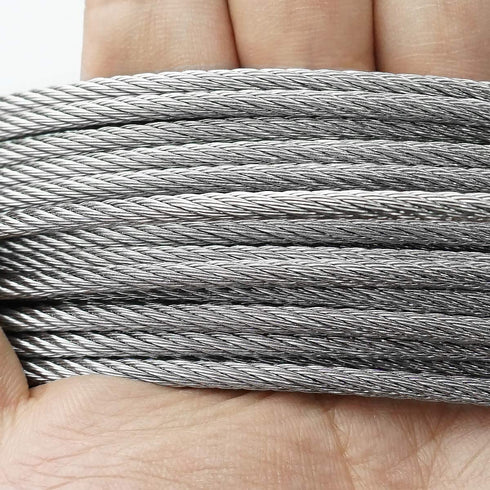 30M 100Ft 1/8 Stainless Steel Cable, Heavy Duty Steel Cable Wire Rope kit, Wire Balustrade Kits with Cable Railing Swage Turnbuckle Kit for DIY Project - T316