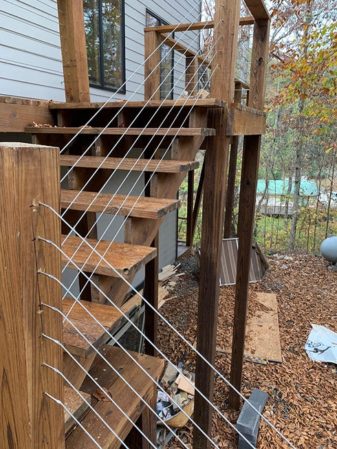 62 Pack Swage Lag Screws of 1/8" Cable Railing Hardware Kit for Wood Posts,T316 Stainless Steel Decking Railing Hardware Kit, Swage Lag Screws Tensioner for Decking Posts,Stairs Railing