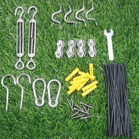 3/32" String Light Suspension Kit with Black PVC Coated Wire Rope Kit 100ft