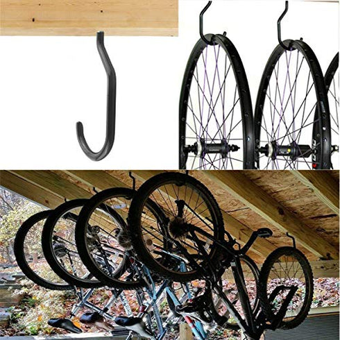 TooTaci Bike Hooks,10 Pack Heavy Duty Bicycle Storage Hooks Set,Screw-in Utility Storage Hangers Shed Garage Garden Hook Plastic Coated for Wall Mount/Ceiling for Mountain/Road Bikes