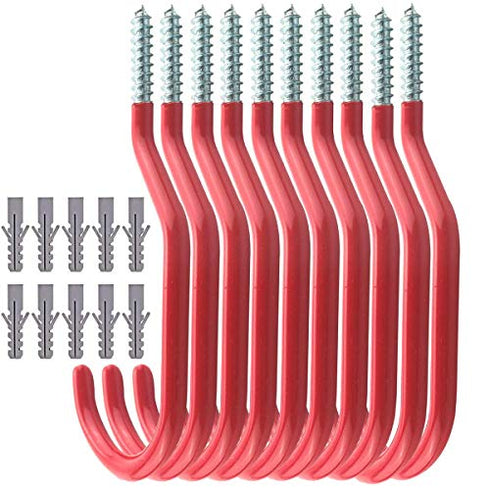 10 Pack Bike Hooks Bicycle Storage Hooks Set for Wall Mount/Ceiling