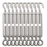 10pcs OC Turnbuckle Wire Tensioner Strainer M5 304 Stainless Steel Hook and Eye Rope Cable Tension Set