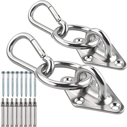 TooTaci Suspension Ceiling Hooks Hammock Swing Hook, Boxing Punch Bag Ceiling Hook with Expansion Bolts, 304 Stainless Steel (set3)