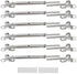 6 Pack T316 Stainless Steel Cable Railing Kits Fit 1/8" Wire Rope-Toggle Turnbuckle & End 180 Angle Adjustable Cable, Deck,Stair Railing
