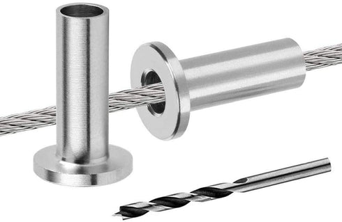 102 Pack T316 Marine Grade Cable Railing System Kit, Stainless Steel Protector Sleeves for 1/8",5/32",3/16" Wire Rope Cable Railing, DIY Balustrade with Free Drill Bit