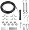 3/32" String Light Suspension Kit with Black PVC Coated Wire Rope Kit 100ft