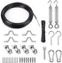 3/32" String Light Suspension Kit with Black PVC Coated Wire Rope Kit 100ft