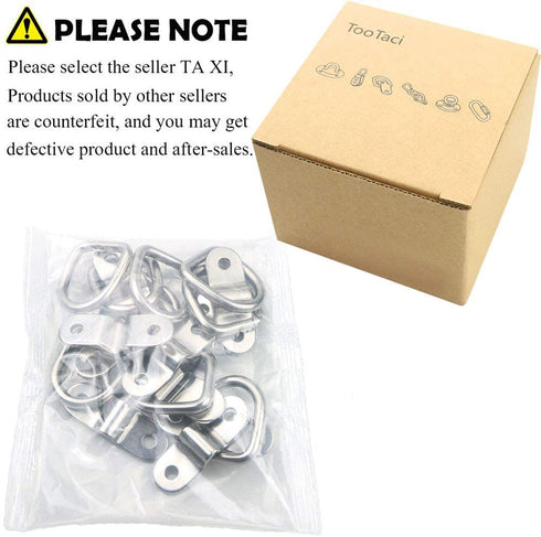 10 Pack D Ring Tie Down Anchors Hooks 1/4" Forged Lashing Ring Anchor