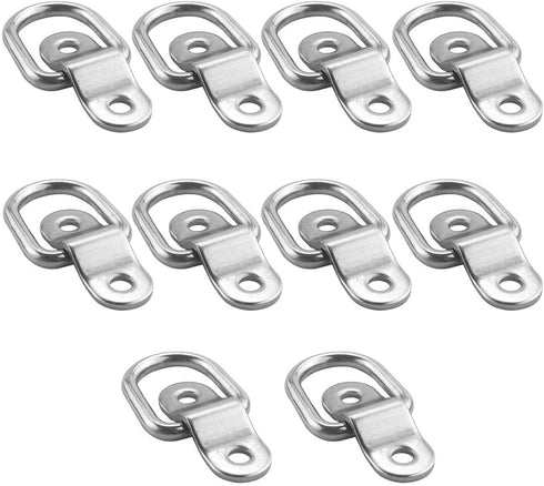 10 Pack D Ring Tie Down Anchors Hooks 1/4" Forged Lashing Ring Anchor