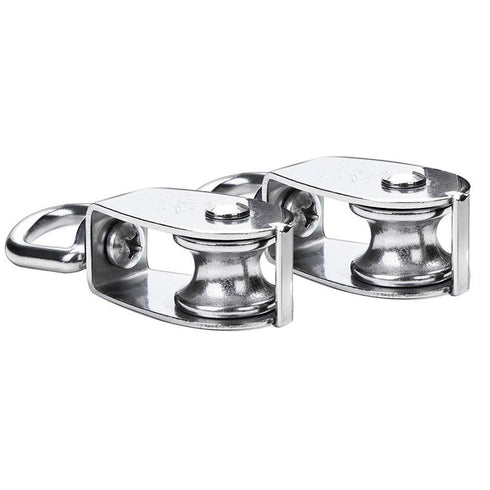 25mm 2Pcs Crane Pulley Block Swivel Hook Single Pulley Block Hanging Wire Towing Wheel 304 Stainless Steel 20 Meter Nylon Pulley Line Rope & Carabiner Snap Hook Clips