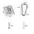 12Pcs M6 304 Stainless Steel Oblong Eye Pad Plate and Snap Hook Carabiner Clips, Marine Hardware Staple Hook Loop and Screws Accessories