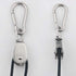 15mm 4Pcs Crane Pulley Block Swivel Hook Single Pulley Block Hanging Wire Towing Wheel 304 Stainless Steel 30 Meter Nylon Pulley Line Rope & Carabiner Snap Hook Clips