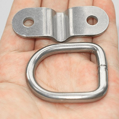 16 Pack D Ring Tie Down Ring Load Anchor Trailer Anchor Forged Lashing Ring, Surface Floor Mount Tie Down Ring, with 1 Wood Screw Fastener for Safe and Secure Hauling