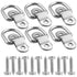 6Pcs 1/4" Stainless Steel Trailers Tie Down Anchor D Rings Anchor with Bracket Screws