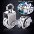 TooTaci Crane Pulley Block Lifting Crane Swivel Hook Hanging Wire Towing Wheel V Type 304 Stainless Steel Duplex Bearing Super Silent Detachable 360 Degree Rotation Heavy Duty Traction Wheel