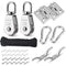 Pulley System Set 304 Stainless Steel M20 Single Pulley Wheels with Rope and Hooks