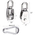 TooTaci Crane Pulley Block M25 Lifting Crane Swivel Hook single Hanging Wire Towing Wheel 304 Stainless Steel 20 meter Nylon Pulley Line rope & Carabiner Snap Hook Clips Loading 150 kg/300LB