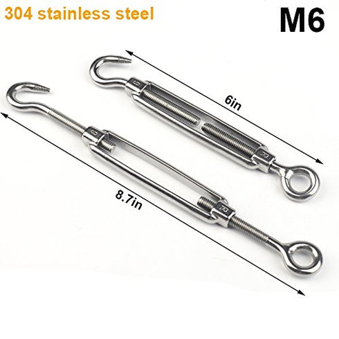 TooTaci Heavy Duty Wire Rope Tension Kits with Turnbuckle and Cable Clamp