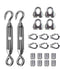 TooTaci Heavy Duty Wire Rope Tension Kits with Turnbuckle and Cable Clamp