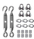 TooTaci Heavy Duty Wire Rope Tension Kits with Turnbuckle and Cable Clamp