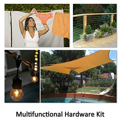 TooTaci Heavy Duty Wire Rope Tension Kits with Turnbuckle and Cable Clamp