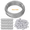 TooTaci Garden Wire/Picture Wire/Wire Rope Steel Cable Railing Kits Include Stainless Steel Wire Rope Cable, Aluminum Crimping Sleeves and Stainless Steel Thimble - 164ft