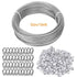 TooTaci Garden Wire/Picture Wire/Wire Rope Steel Cable Railing Kits Include Stainless Steel Wire Rope Cable, Aluminum Crimping Sleeves and Stainless Steel Thimble - 164ft