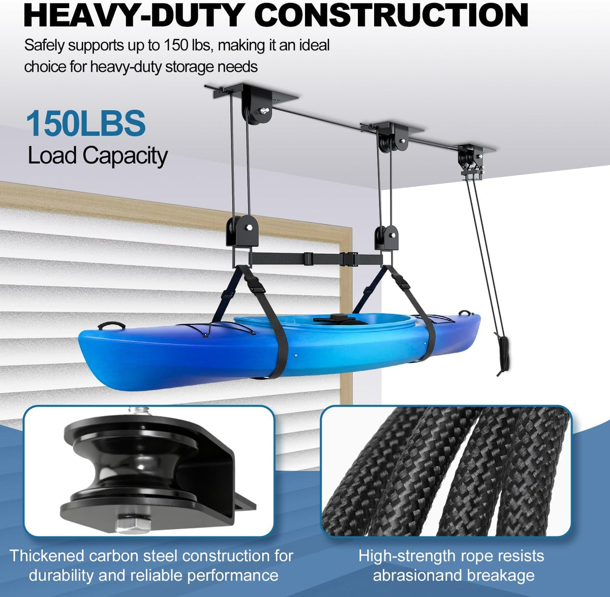 TooTaci Cargo Box Pulley System for Garage, Heavy Duty Ceiling Storage ...